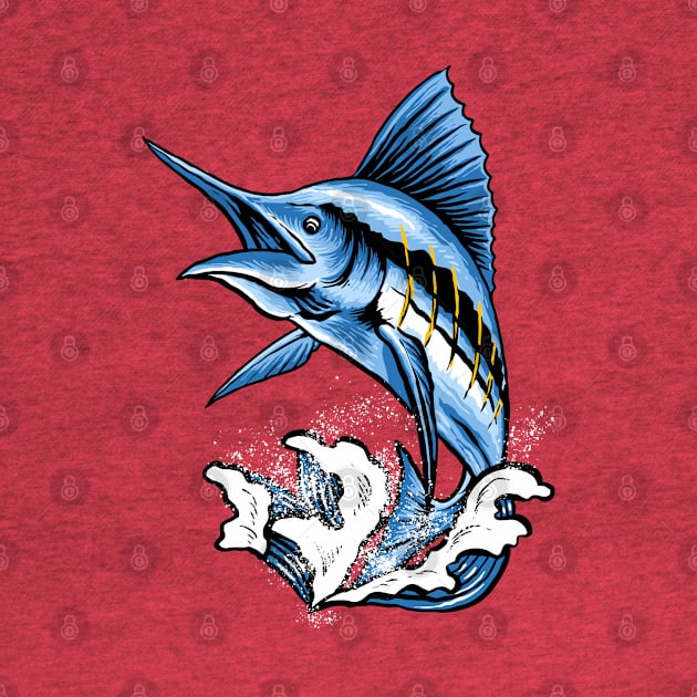 Marlin fish illustration by Mako Design 